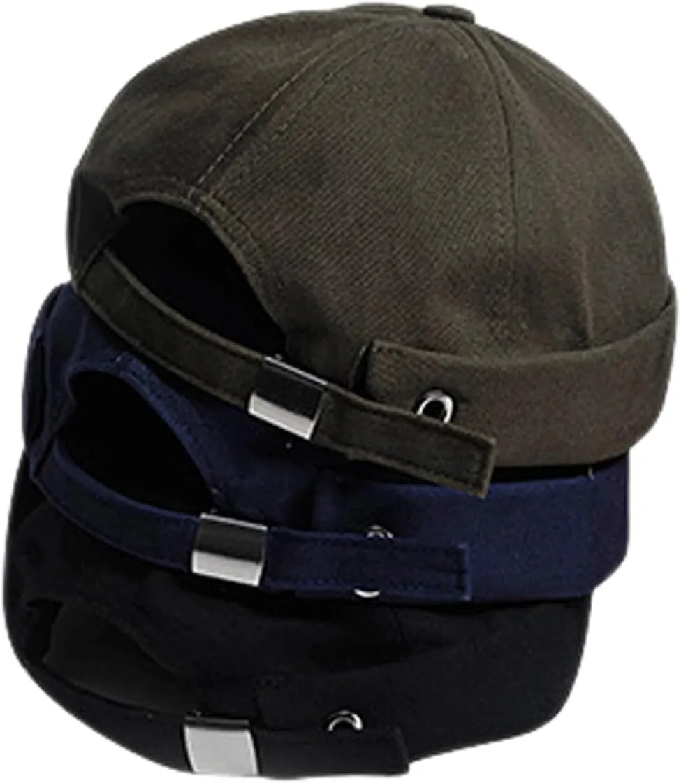 Adjustable Unisex Hip-Hop Docker Hats Beanie Sailor Cap Worker Hat Sailor Rolled Cuff Harbour Hat