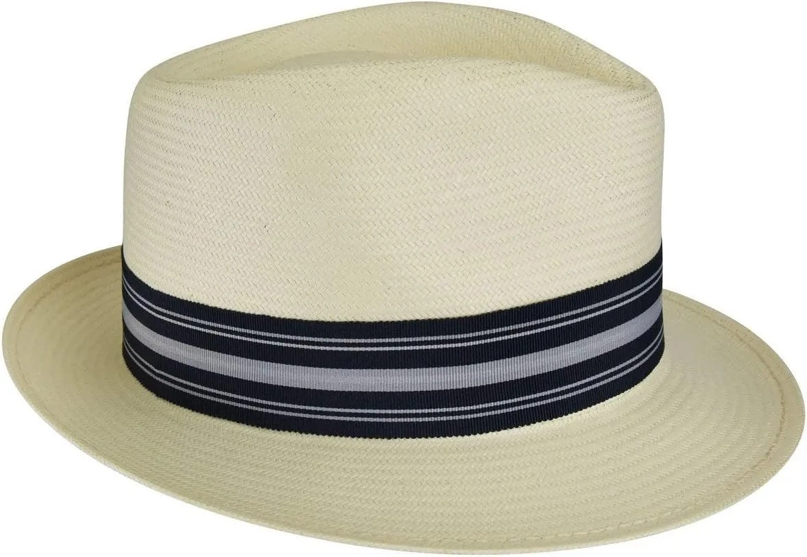 Bailey 1922 Tharp LiteStraw Fedora - Natural/Black Taupe Stripe/XXL