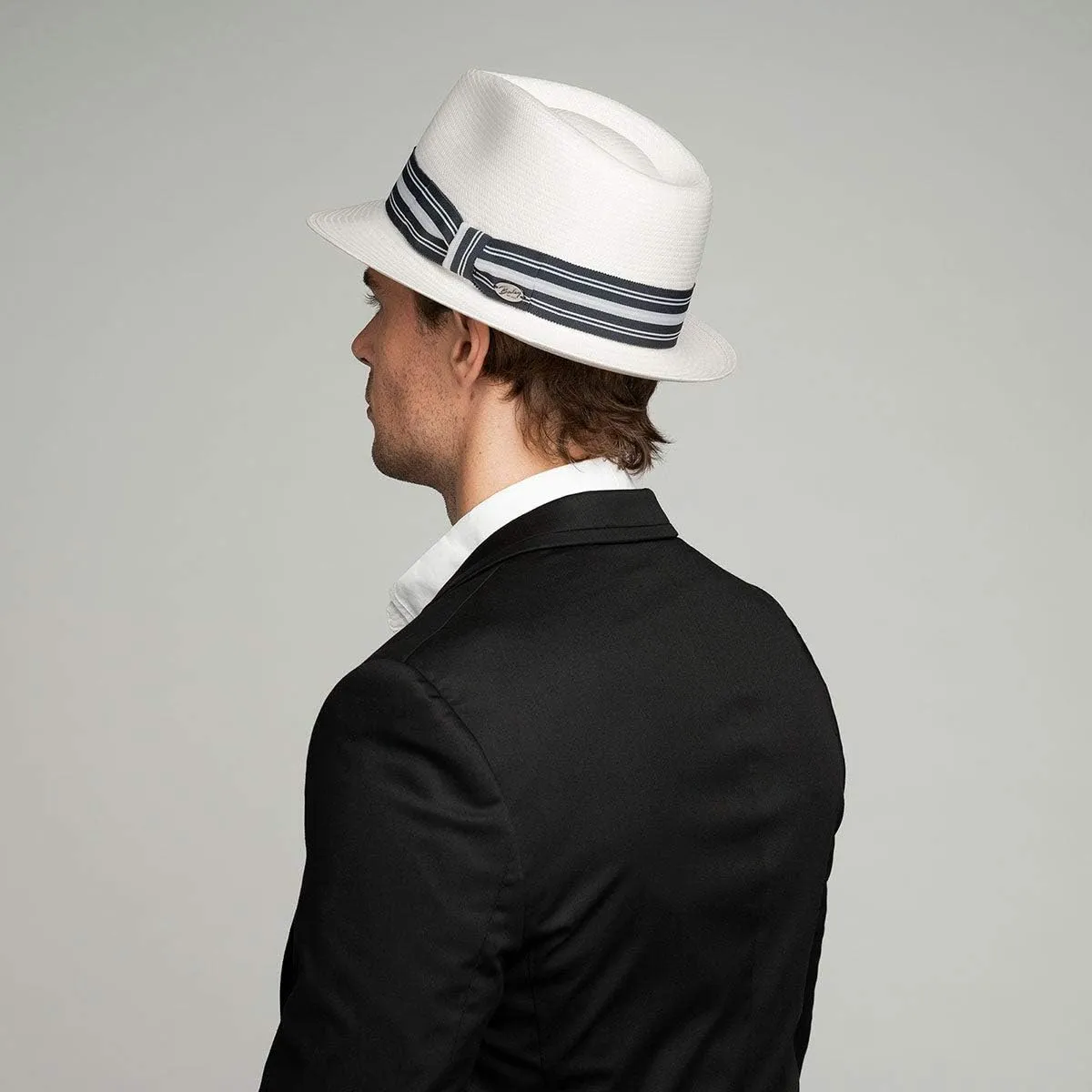 Bailey 1922 Tharp LiteStraw Fedora - Natural/Black Taupe Stripe/XXL