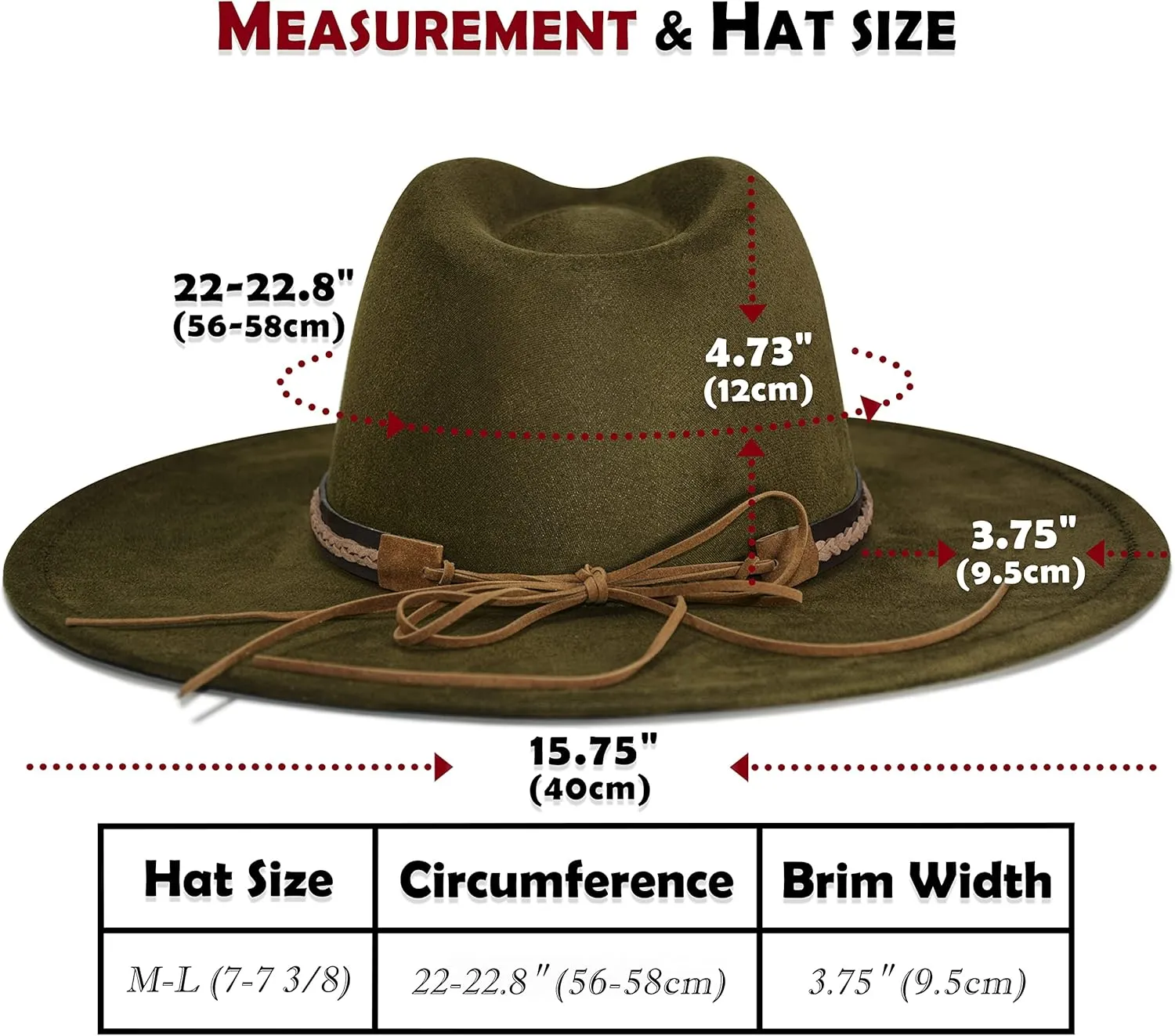Big Wide Brim Fedora Hat for Women - Nashville Outfits Western Hats Women's Felt Panama Rancher Hat