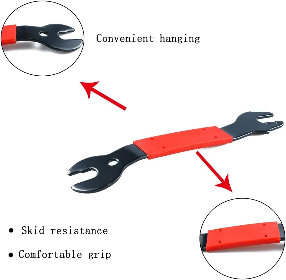 Bike Pedal Wrench Bicycle Spanner 15, 16, 17 mm Repair Removal Tool for Biking Cycling Mountain Bike MTB BMX