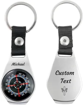 Compass Custom Portable Compasses Keychain with Text Mini Compas with Waterproof Luminous Function Survival Gifts for Men Hiking Camping Hunting Map Navigation Tool