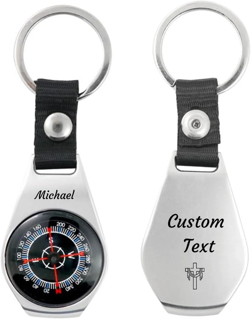 Compass Custom Portable Compasses Keychain with Text Mini Compas with Waterproof Luminous Function Survival Gifts for Men Hiking Camping Hunting Map Navigation Tool