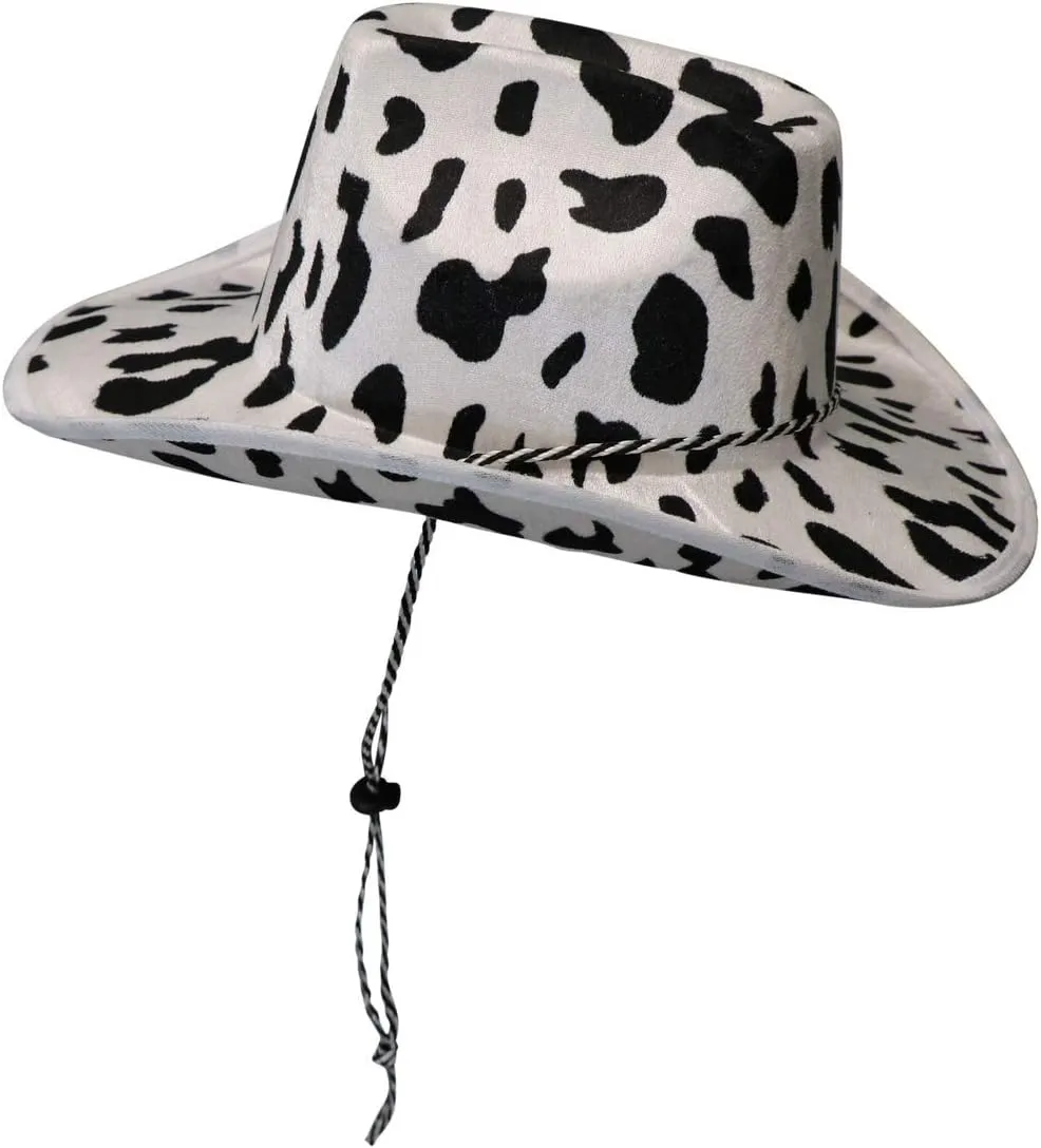 Cowboy Hat Fun Cow Print Hat  Unisex Black and White Cowboy Hat