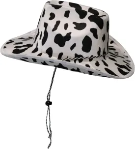 Cowboy Hat Fun Cow Print Hat  Unisex Black and White Cowboy Hat