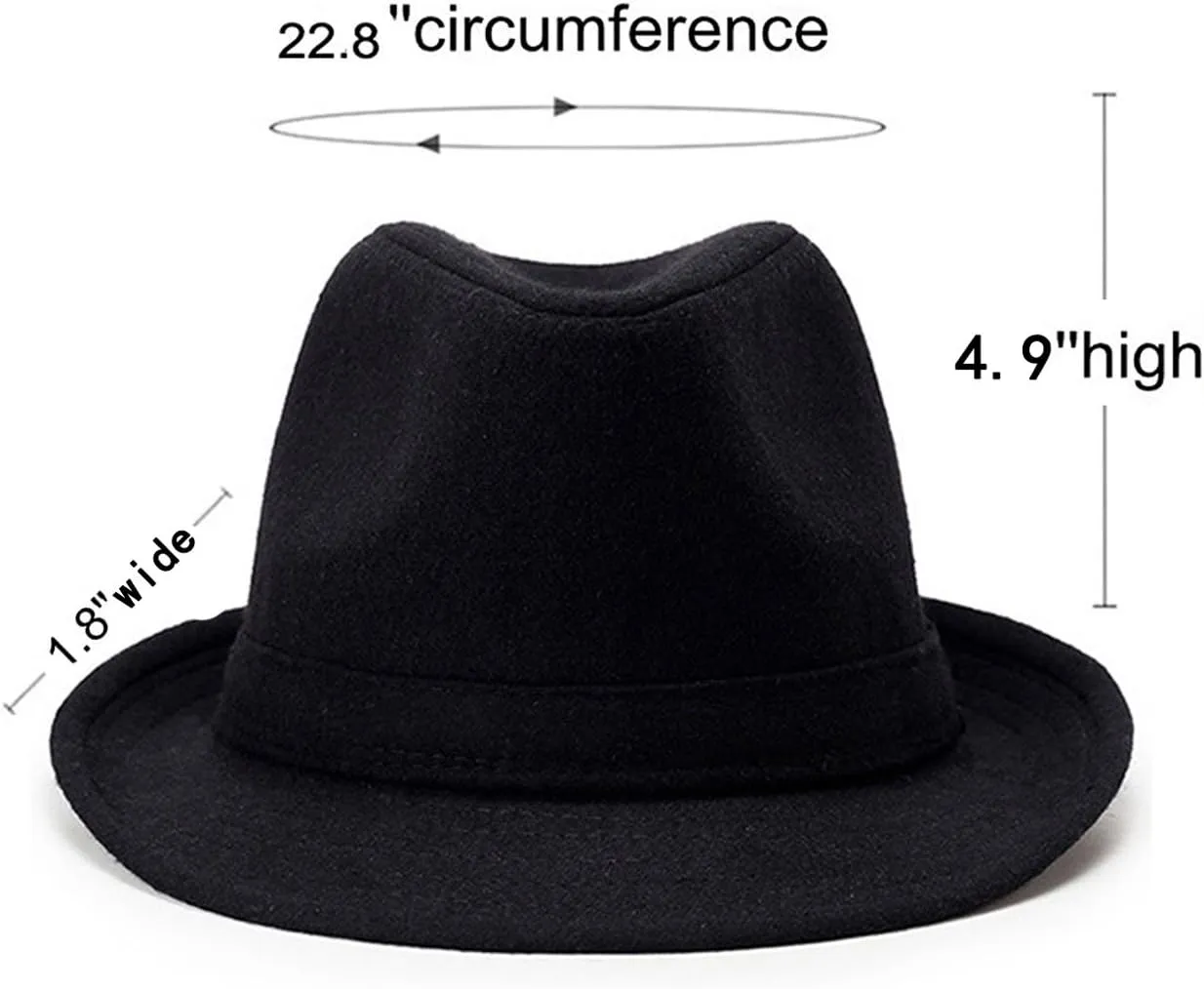 FALETO Unisex Classic 20s Trilby Fedora Hat with Band Casual Jazz Cap Manhattan