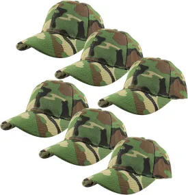 Gelante Plain Blank Baseball Caps Adjustable Back Strap Wholesale Lot 6 Pack