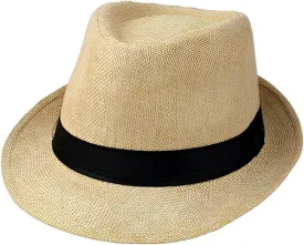 Giroir Fedora Hats for Men Women Short Brim Unisex Summer Beach Style 1920s Party Accessories