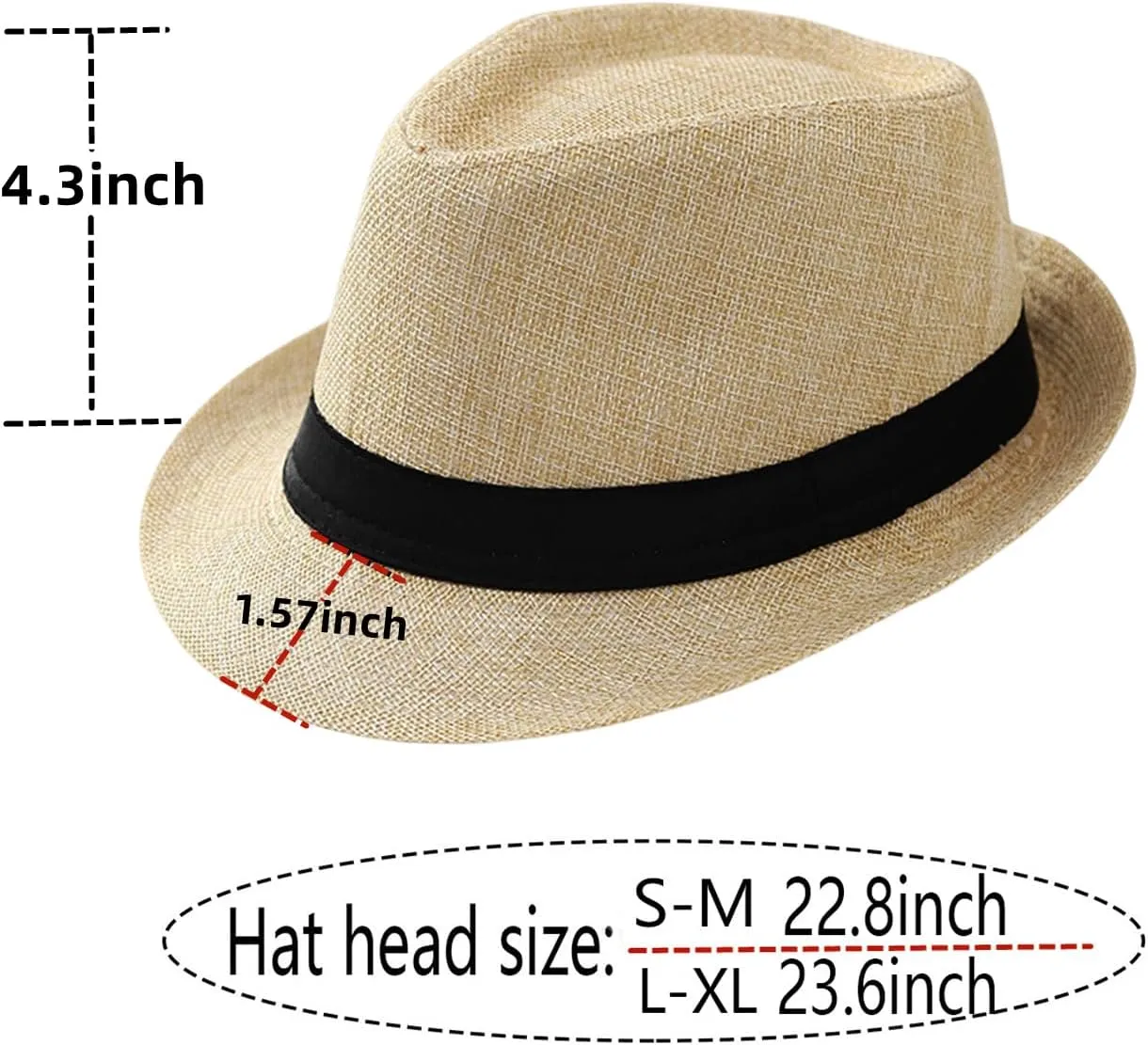 Giroir Fedora Hats for Men Women Short Brim Unisex Summer Beach Style 1920s Party Accessories