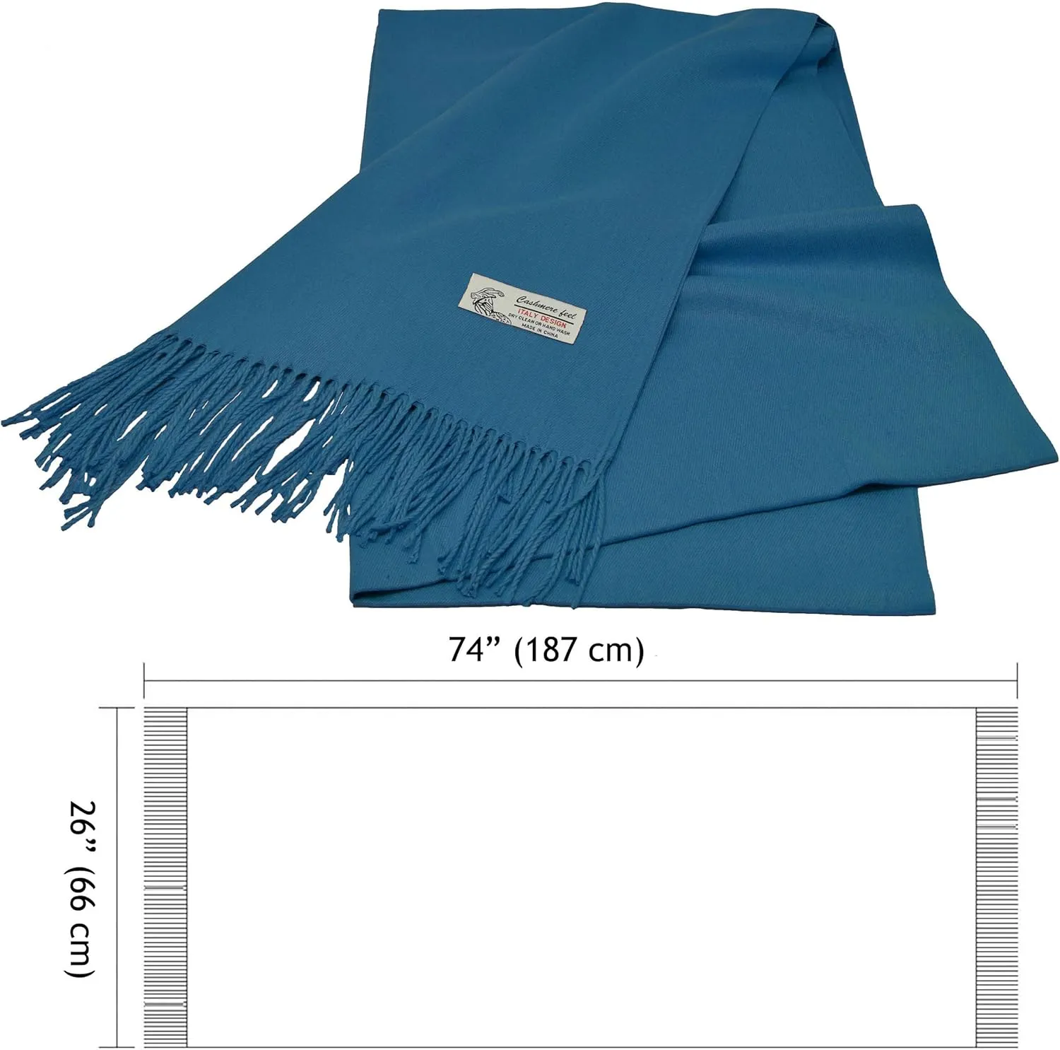 Glory Max Unisex Plain Solid Winter Scarf Cashmere Feel Oversized Soft Warm Shawl Wrap 74"x26"