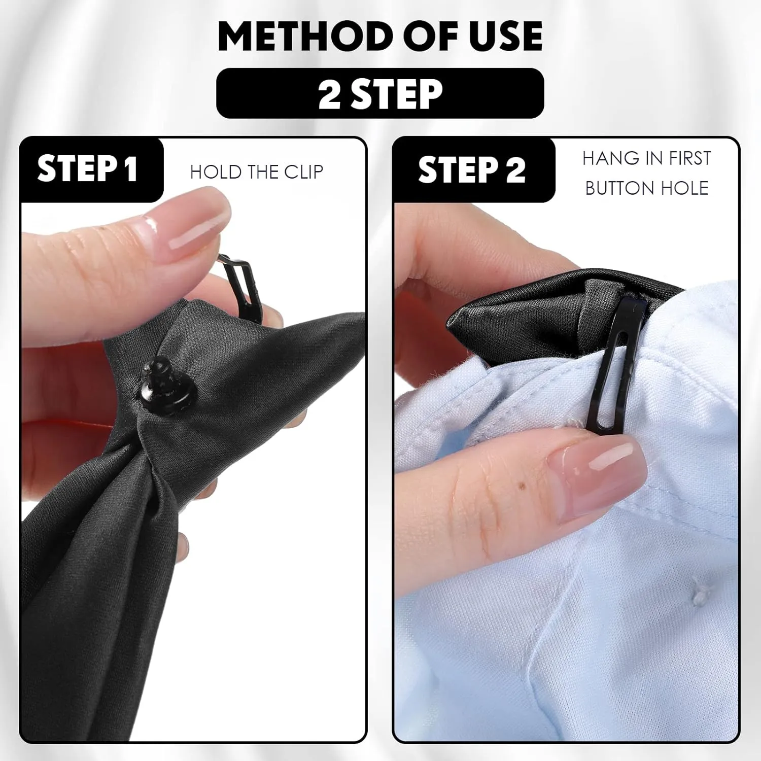 Haysandy Clip on Ties for Men Solid Color Men's 20 Inch Pretied Uniform Solid Color Clip on Tie