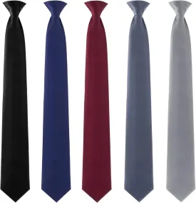 Haysandy Clip on Ties for Men Solid Color Men's 20 Inch Pretied Uniform Solid Color Clip on Tie