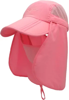 LLmoway Mens Womens Kids Sun Protection Fishing Hat Safari Flap Cap Quick Dry