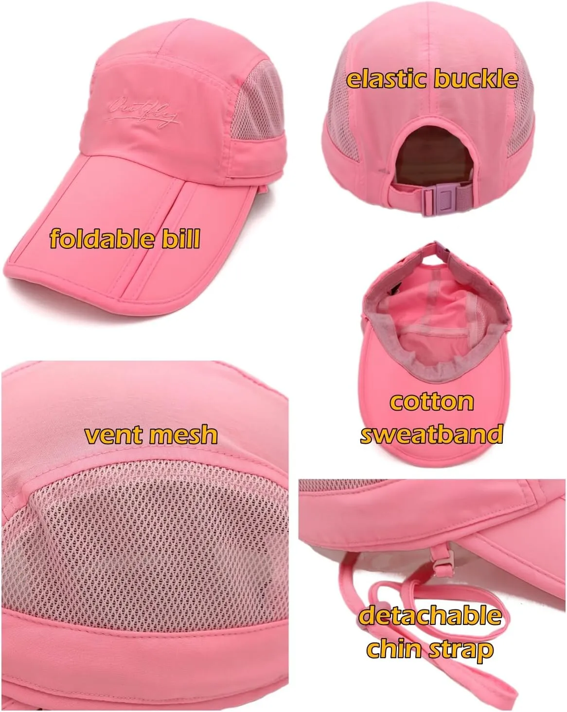 LLmoway Mens Womens Kids Sun Protection Fishing Hat Safari Flap Cap Quick Dry