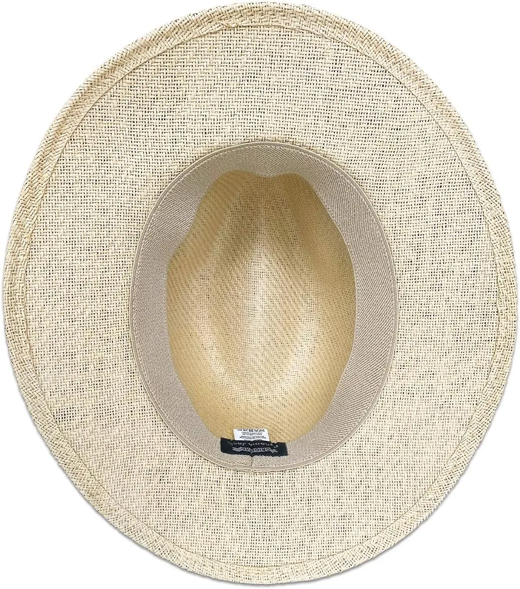 Matte Toyo Men's Straw Safari Sun Hat with 3-Pleat Ribbon Band