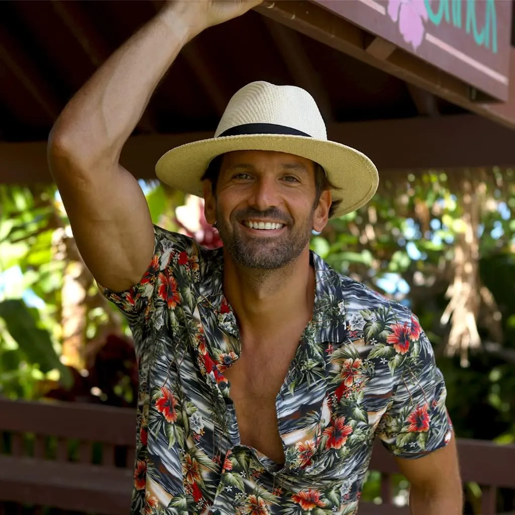 Matte Toyo Men's Straw Safari Sun Hat with 3-Pleat Ribbon Band