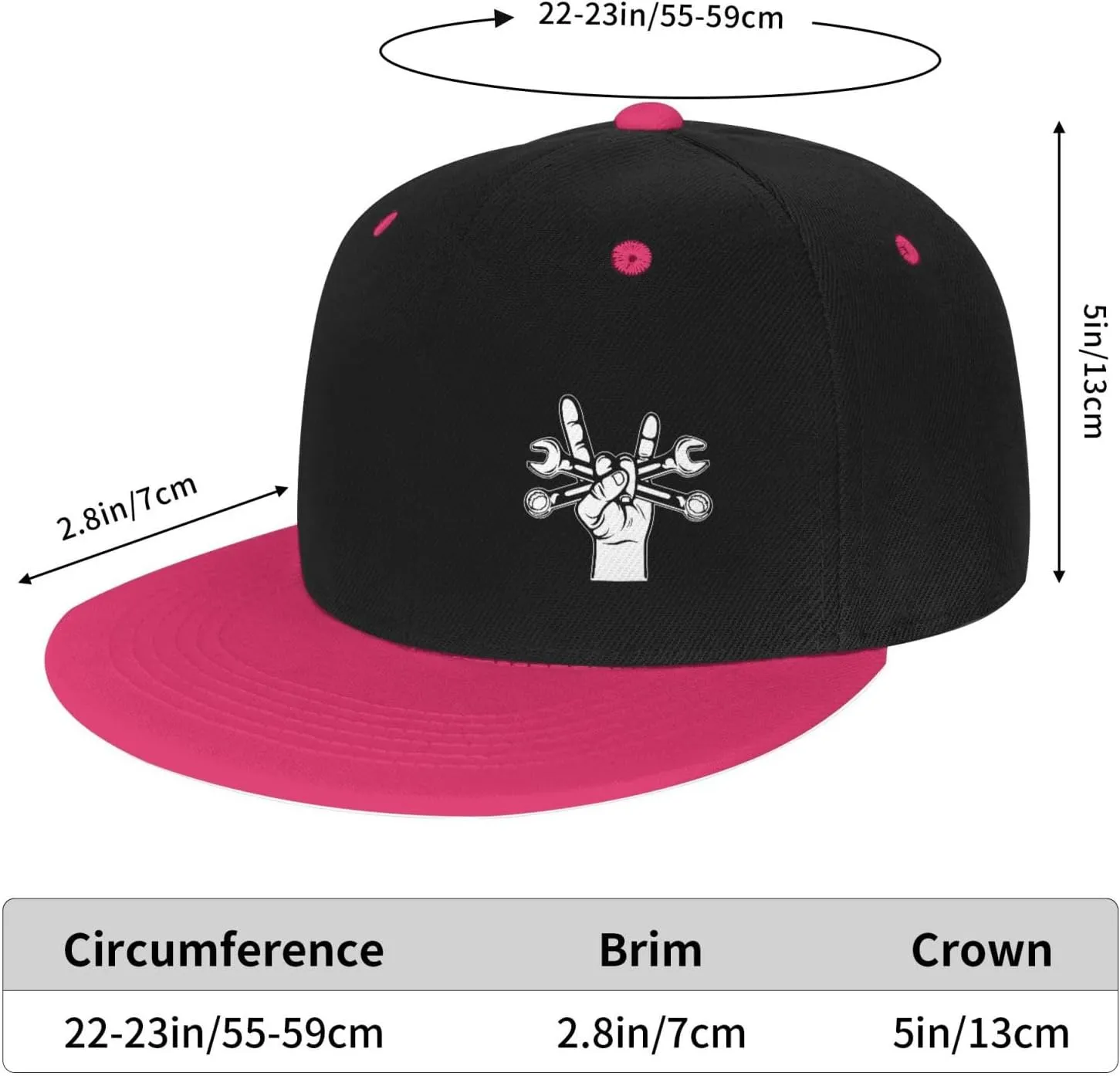 Mechanic Wrenches Hat Funny Snapback Flat Brim Bill Hip Hop Baseball Cap Women Men Gift