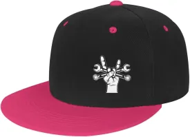 Mechanic Wrenches Hat Funny Snapback Flat Brim Bill Hip Hop Baseball Cap Women Men Gift