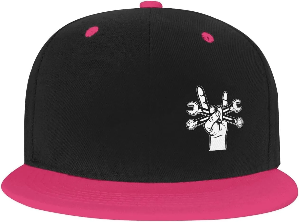 Mechanic Wrenches Hat Funny Snapback Flat Brim Bill Hip Hop Baseball Cap Women Men Gift