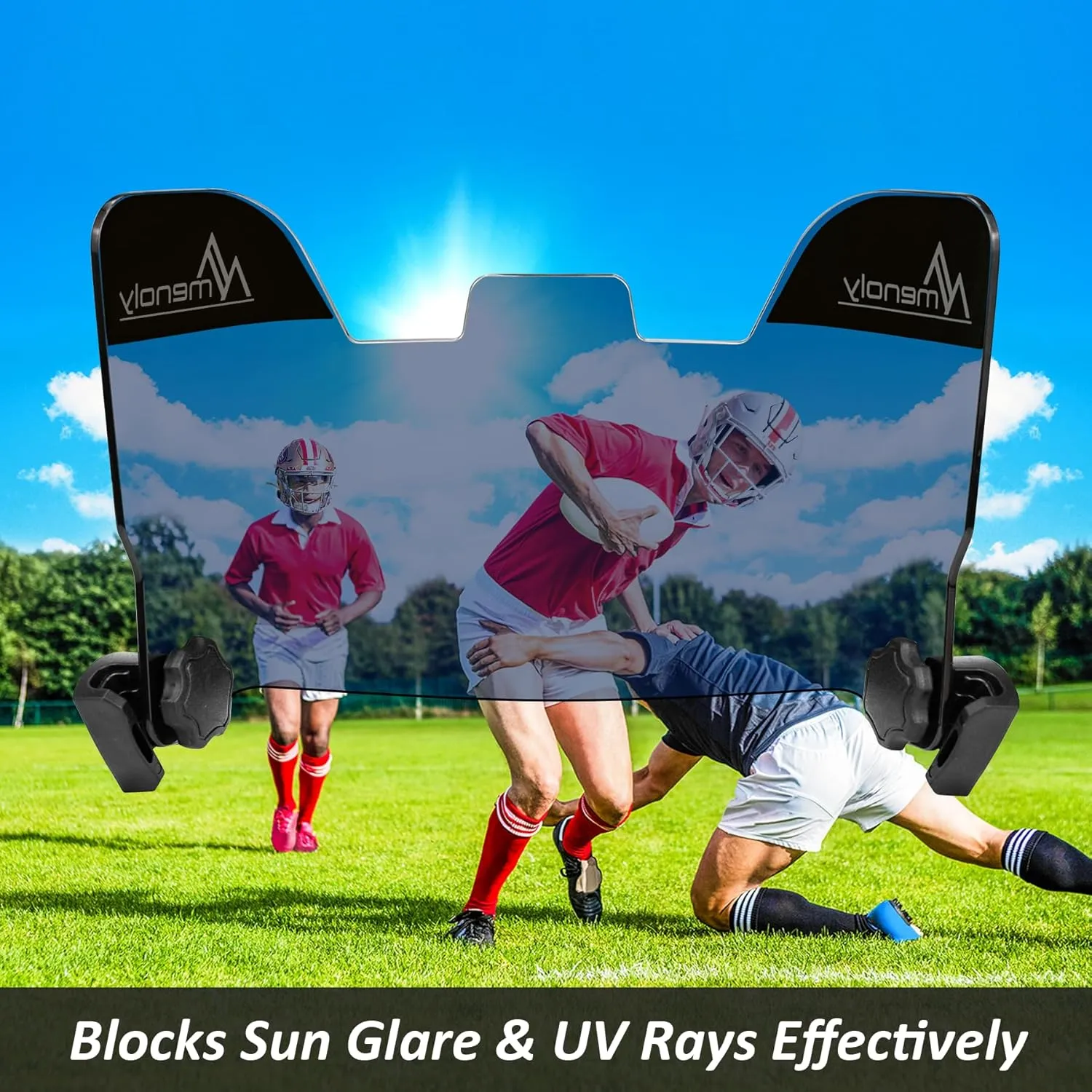 MENOLY Football Visor, Youth Football Helmet Visor, Scratch Resistant, UV Block, Facial Protection Visor for Football Helmet