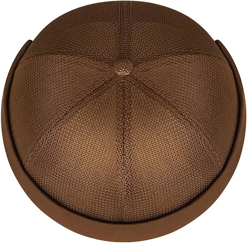 Men's Mesh Brimless Docker Cap Unisex Adjustable Beanie Caps Rolled Cuff Retro Hat Summer Worker Sailor Hat Skullcap