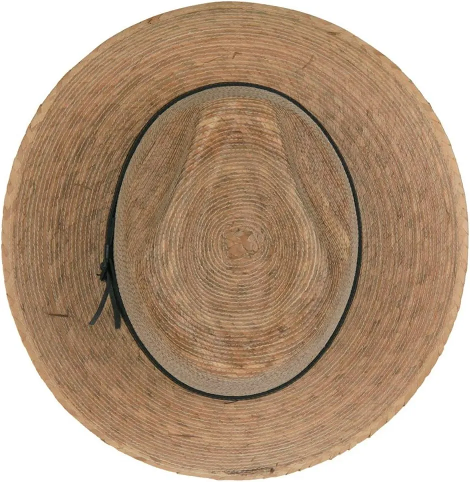 Men's Palm Braid Leather Band Fedora Hat