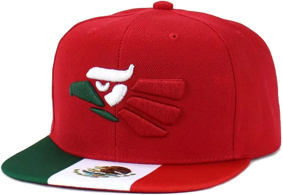 Mexican Mexico Hat Hecho En Mexico Eagle Aguila Snapback Flat Bill Baseball Cap