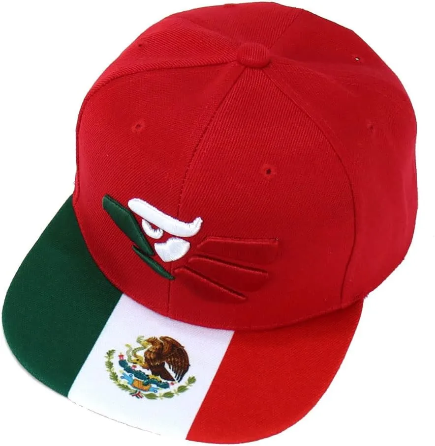 Mexican Mexico Hat Hecho En Mexico Eagle Aguila Snapback Flat Bill Baseball Cap