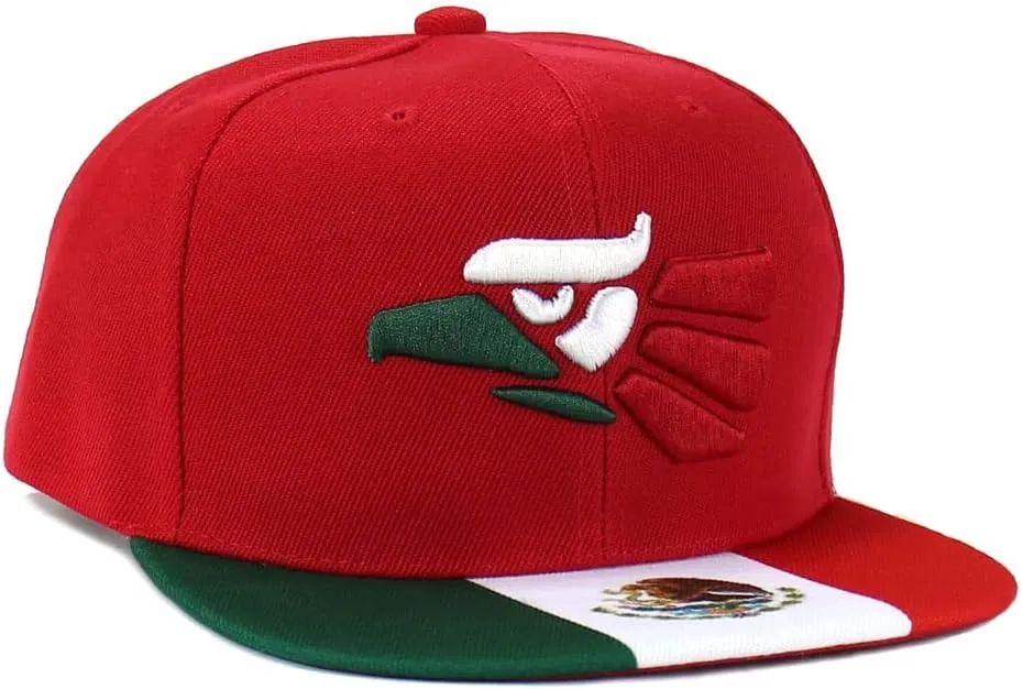 Mexican Mexico Hat Hecho En Mexico Eagle Aguila Snapback Flat Bill Baseball Cap
