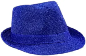 Non Light Up Soft Blue Fabric Fedora Hat