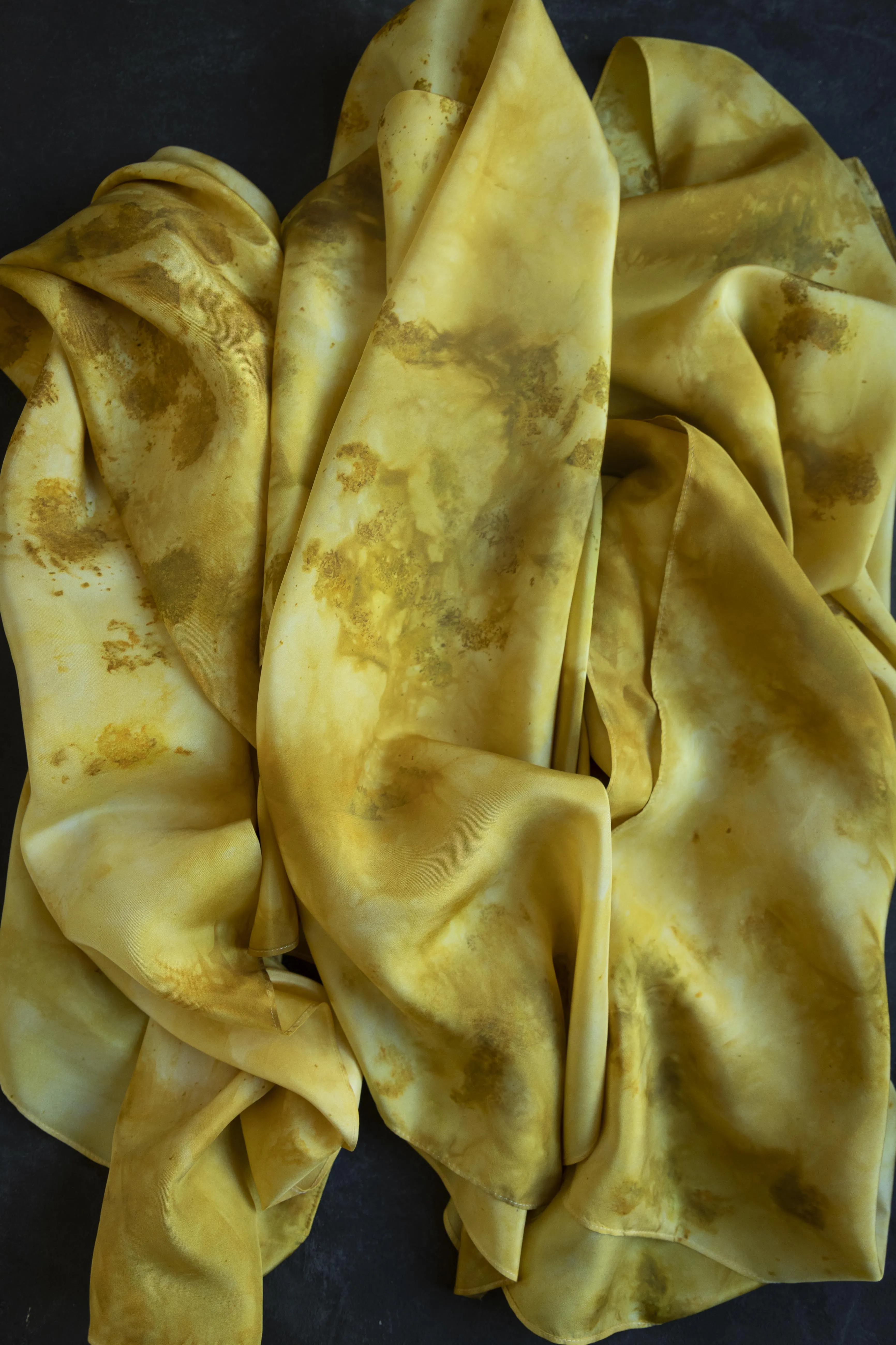 Original Eco-Print {Marigolds} No.1  | 35 x 35" 100% Silk Scarf