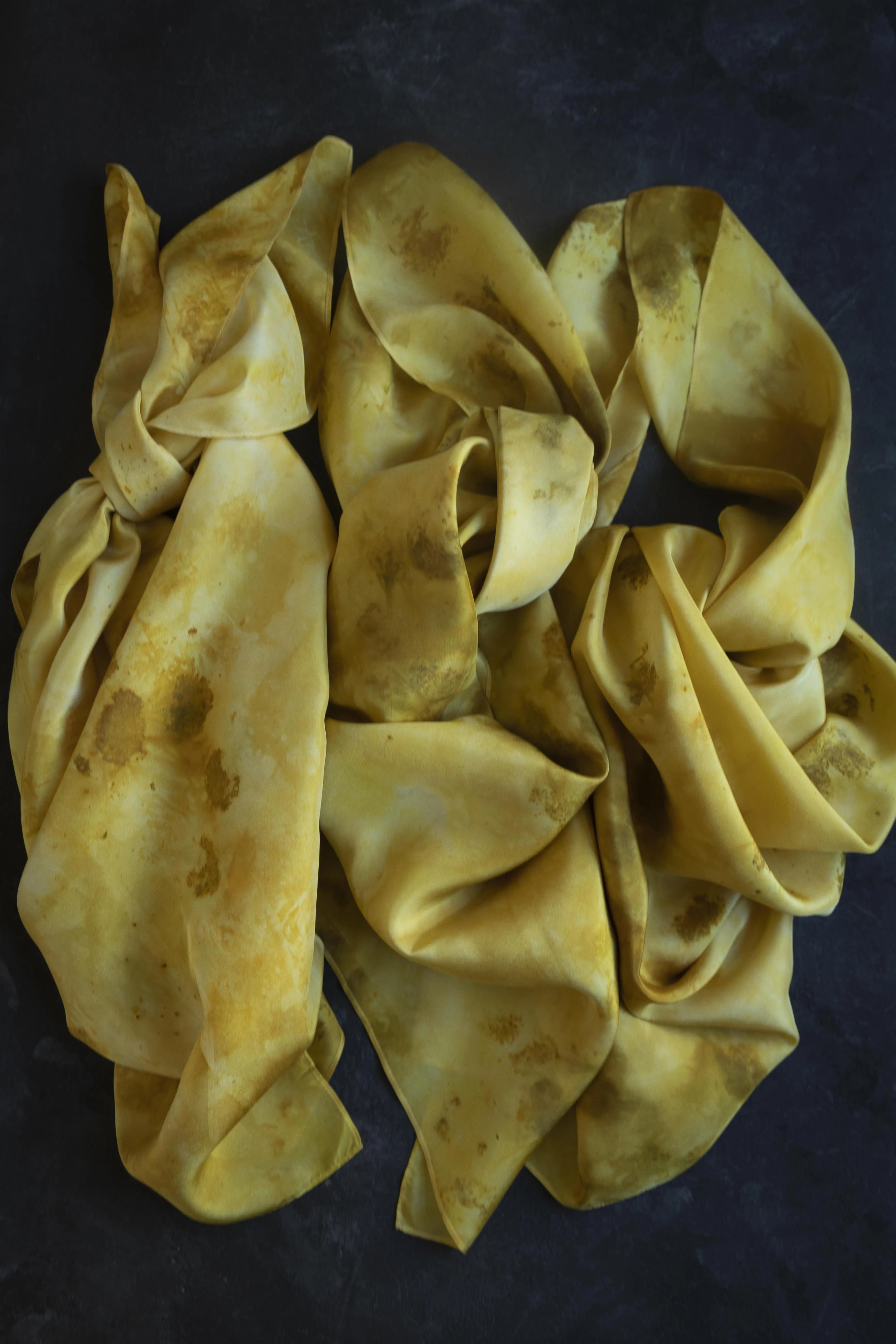 Original Eco-Print {Marigolds} No.1  | 35 x 35" 100% Silk Scarf