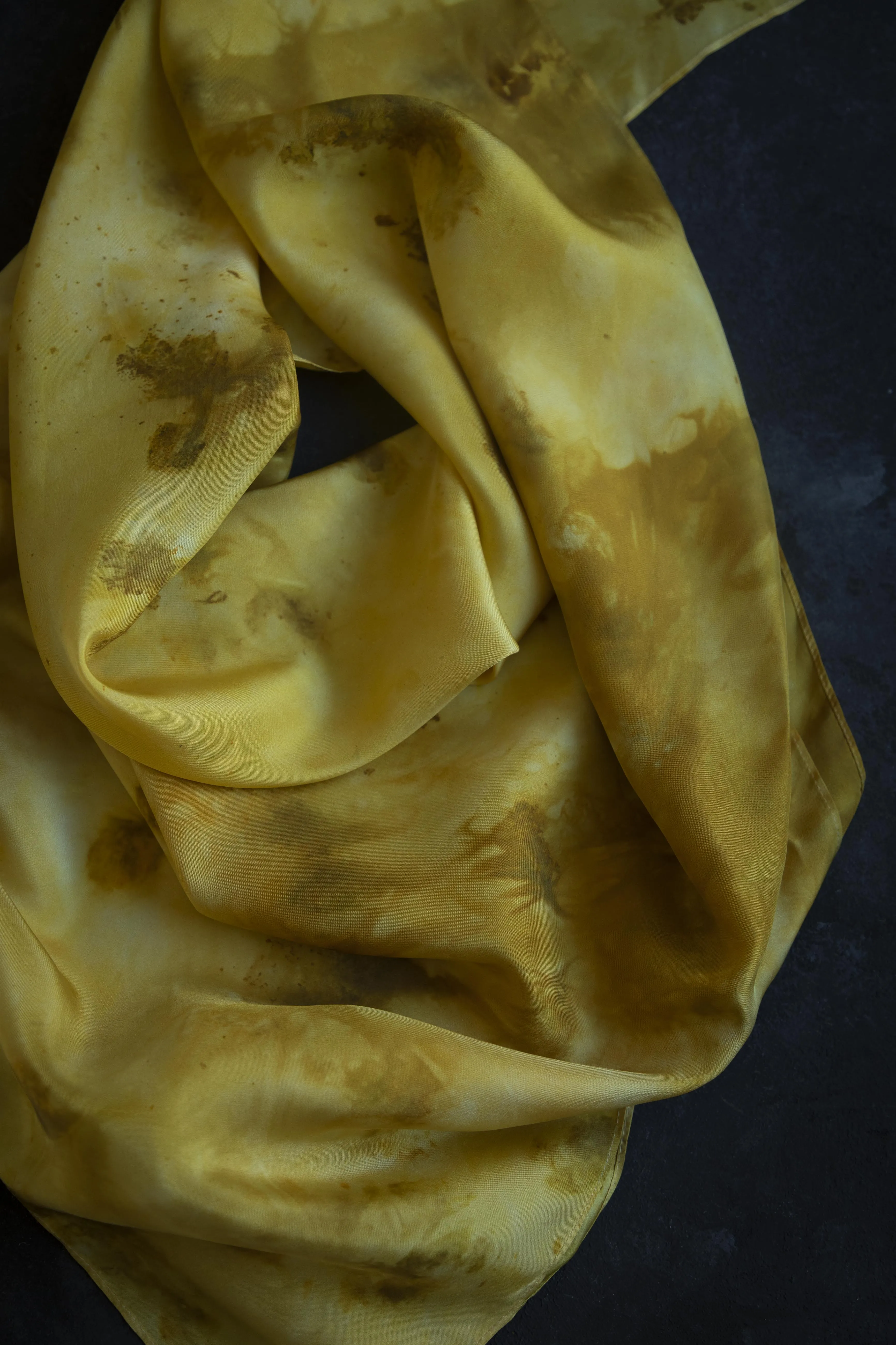 Original Eco-Print {Marigolds} No.1  | 35 x 35" 100% Silk Scarf