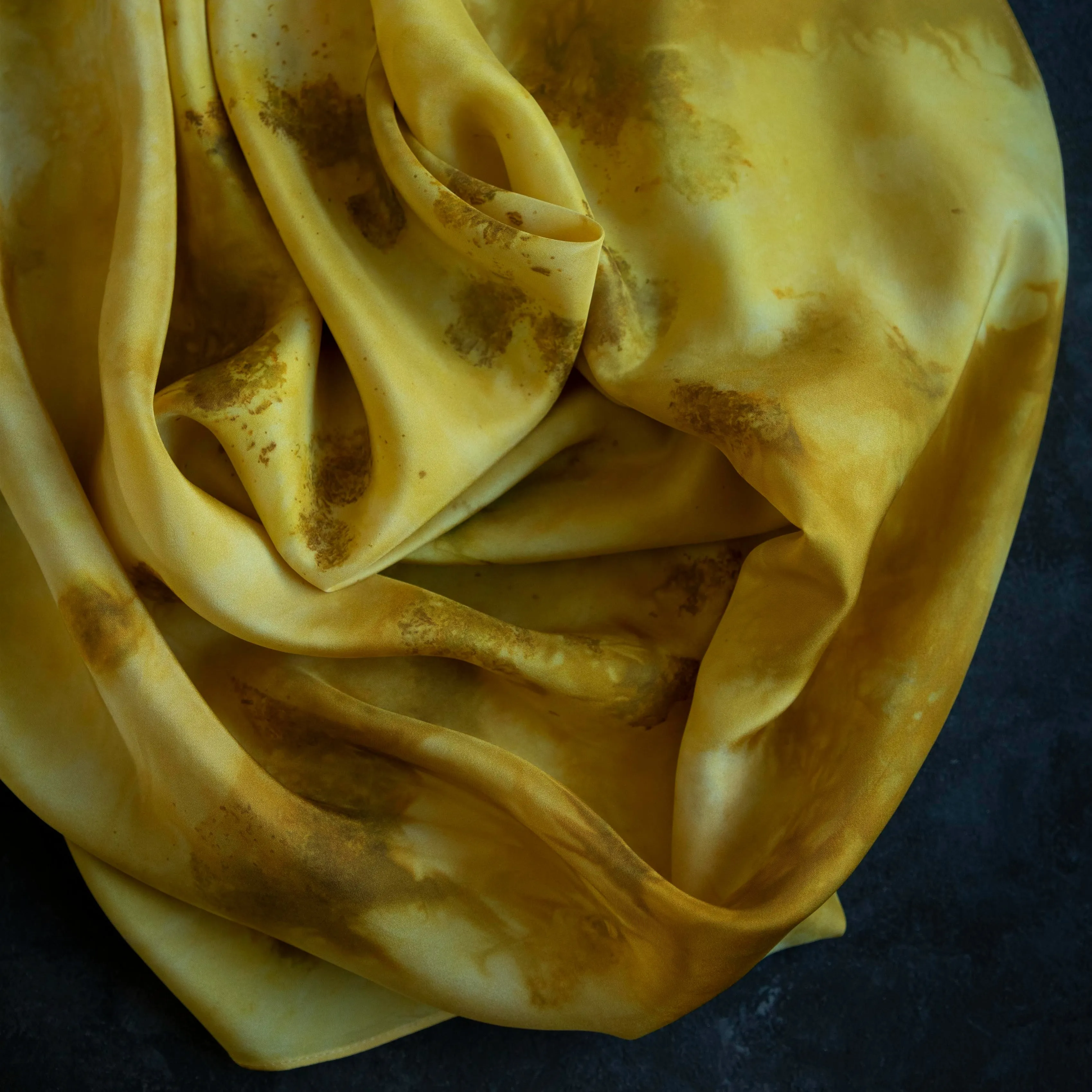Original Eco-Print {Marigolds} No.1  | 35 x 35" 100% Silk Scarf