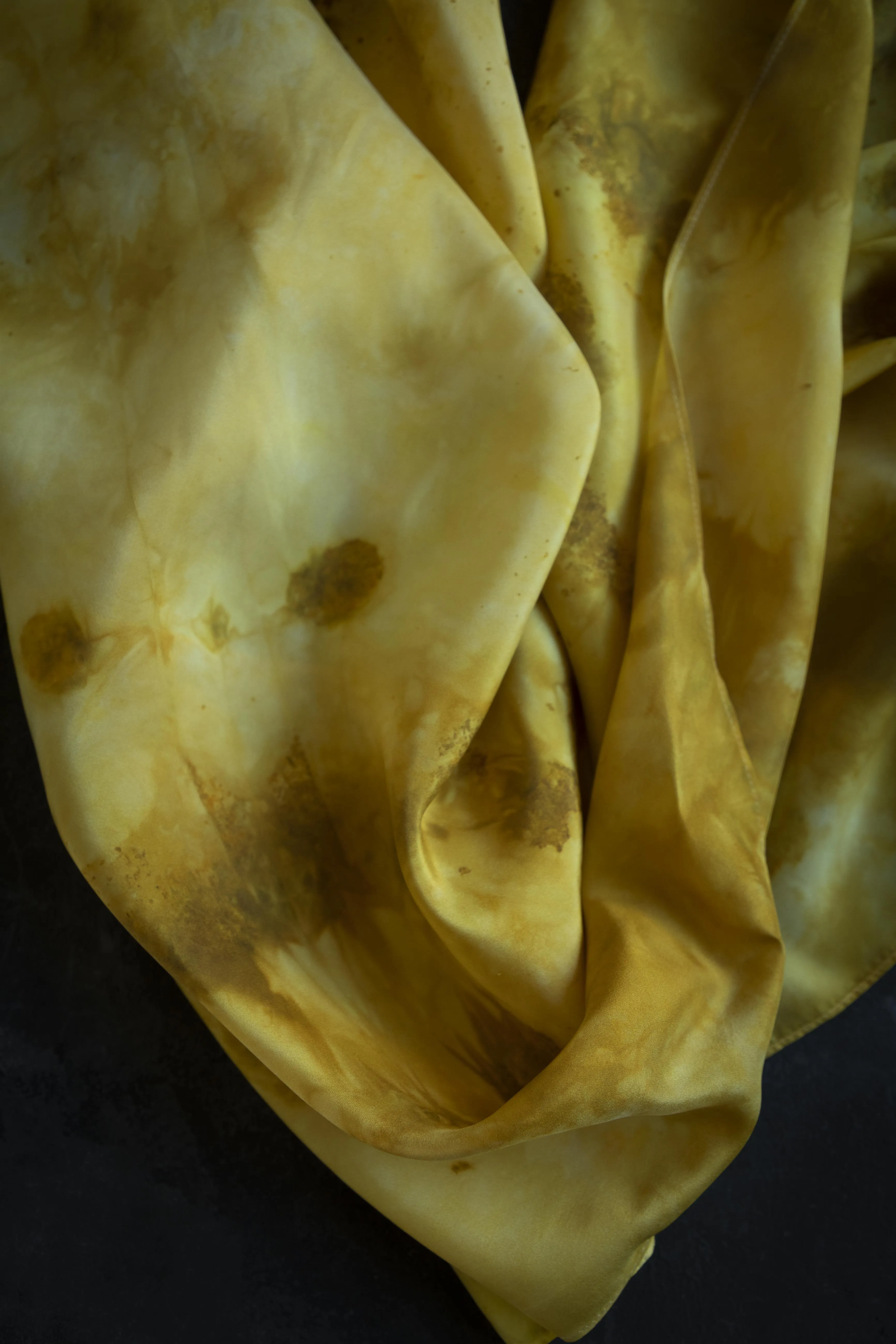 Original Eco-Print {Marigolds} No.1  | 35 x 35" 100% Silk Scarf