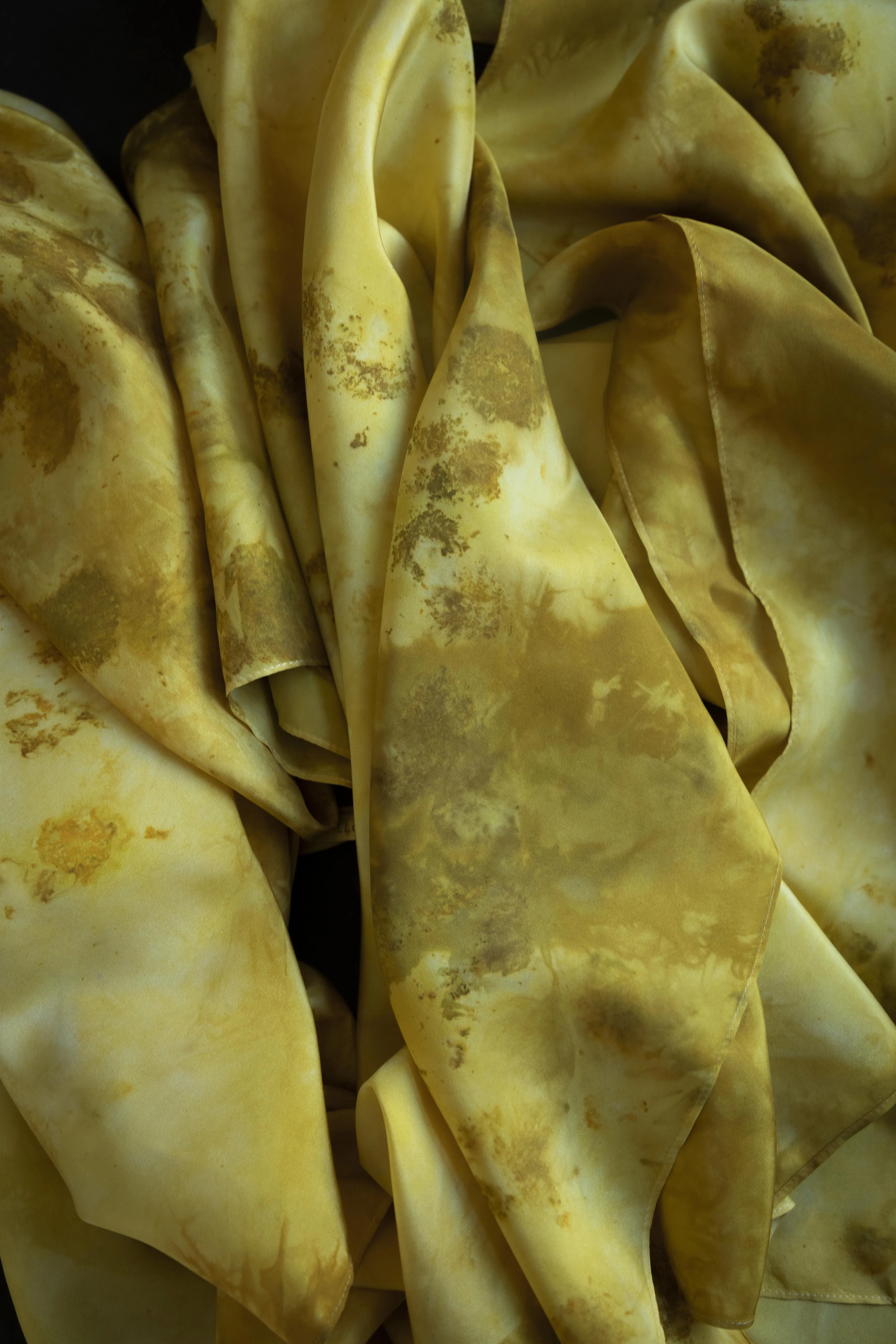 Original Eco-Print {Marigolds} No.1  | 35 x 35" 100% Silk Scarf