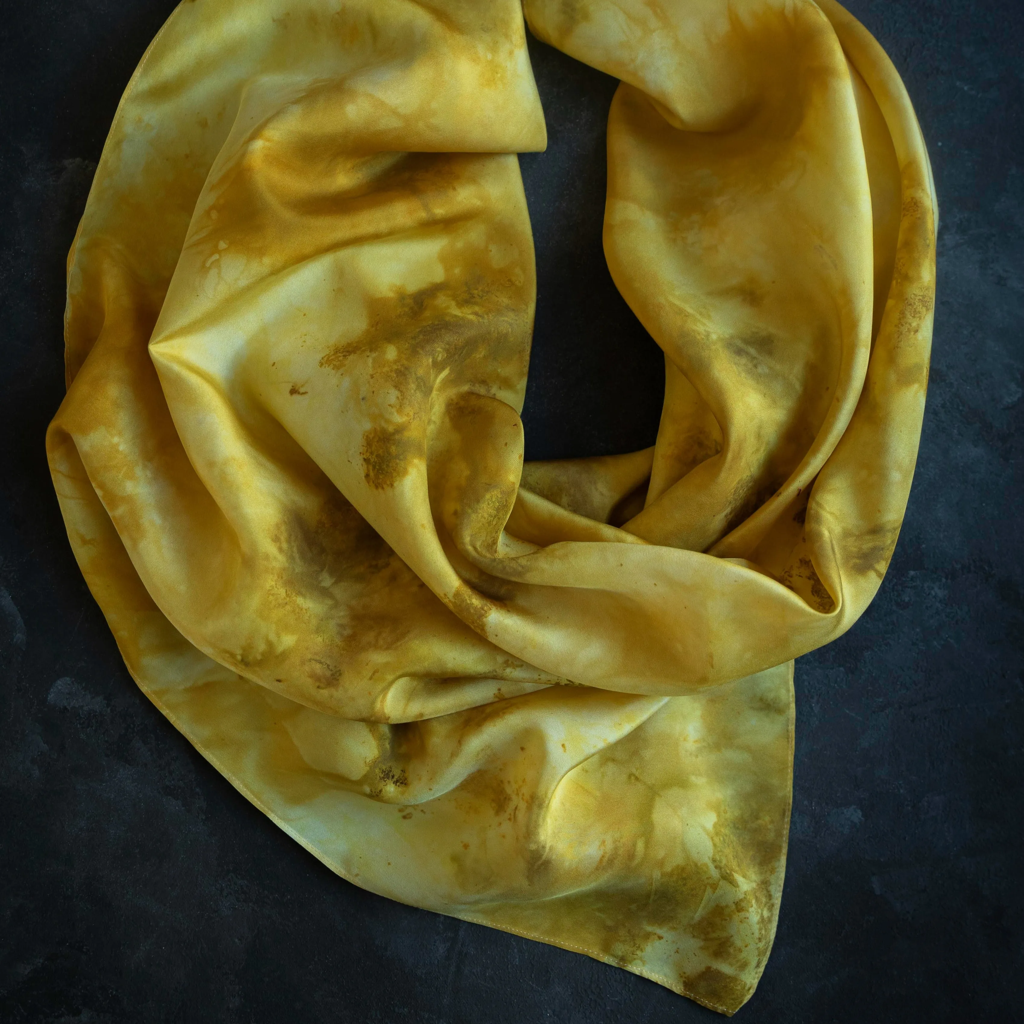 Original Eco-Print {Marigolds} No.1  | 35 x 35" 100% Silk Scarf