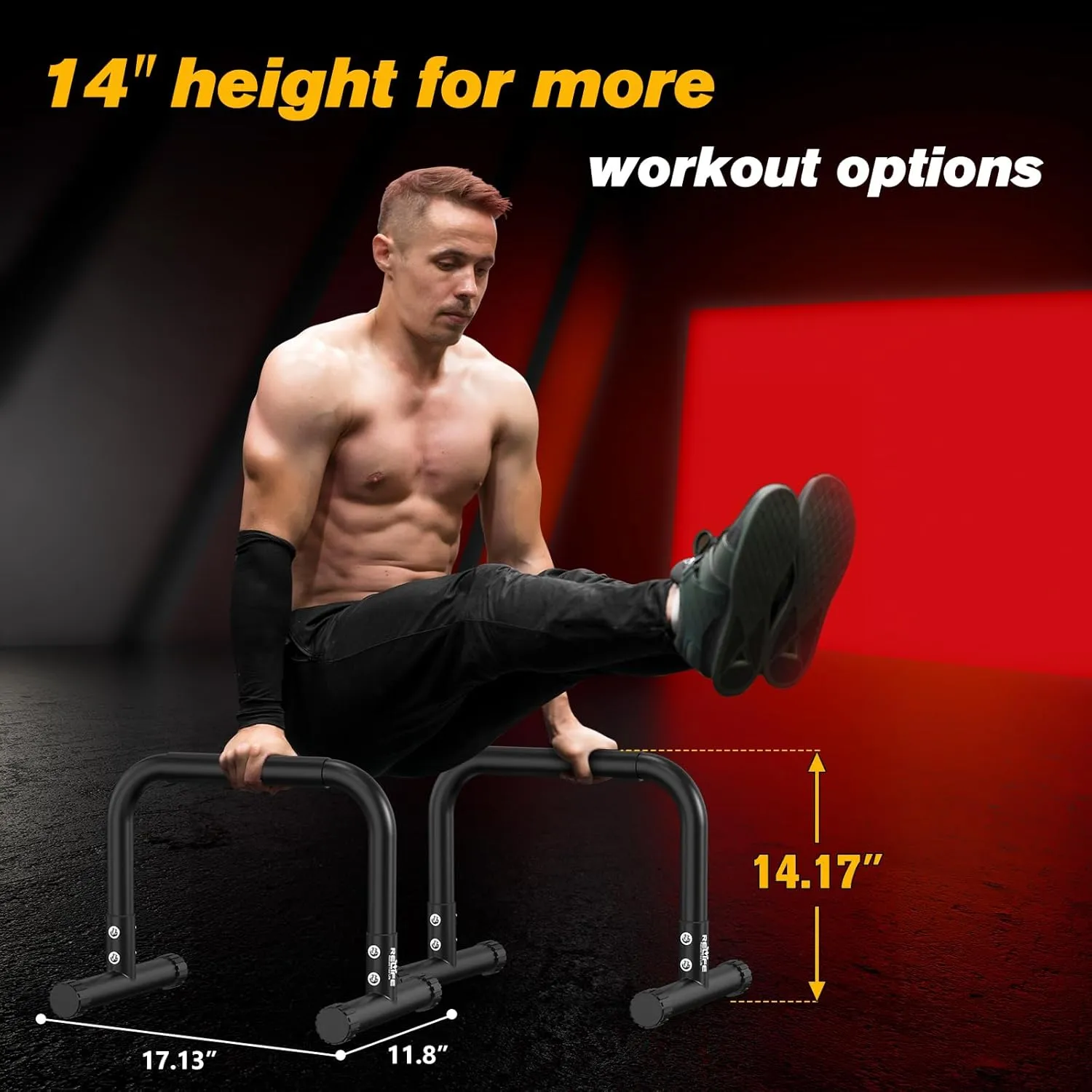 RELIFE REBUILD YOUR LIFE Dip Station Functional Heavy Duty Dip Stands Fitness Workout Dip bar Station Stabilizer Parallette Push Up Stand