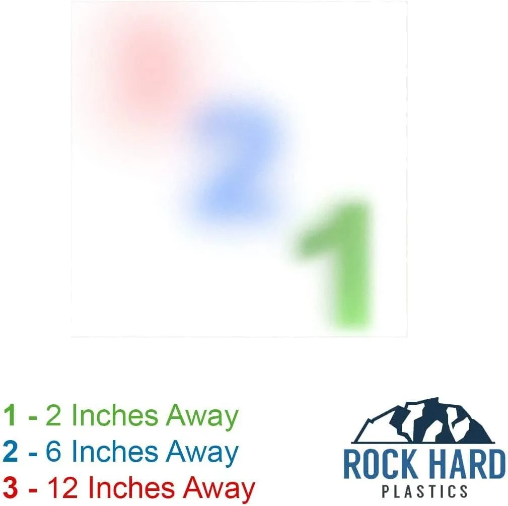 Rock Hard Plastics - 12" x 12" Clear Frosted P95 Privacy Acrylic Sheet Lucite Plexiglass (Actual Size 11.875" x 11.875" - .118" (1/8"), Frosted)