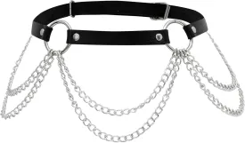 Sacina Black PU leather Belt, Emo Punk Grunge Gothic Belt, Goth Accessories, Punk Accessories, Waist Chain