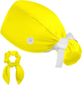 Scrub Caps Women, Ponytail Holder Surgical Cap with Hair Scrunchy