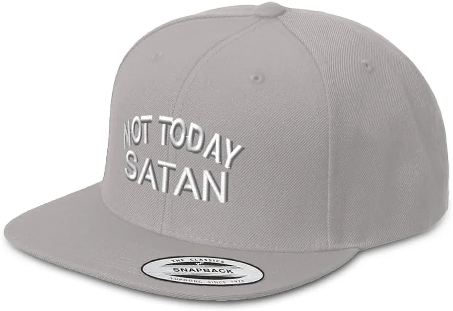 Snapback Hats for Men & Women Not Today Satan Acrylic Flat Bill Baseball Cap