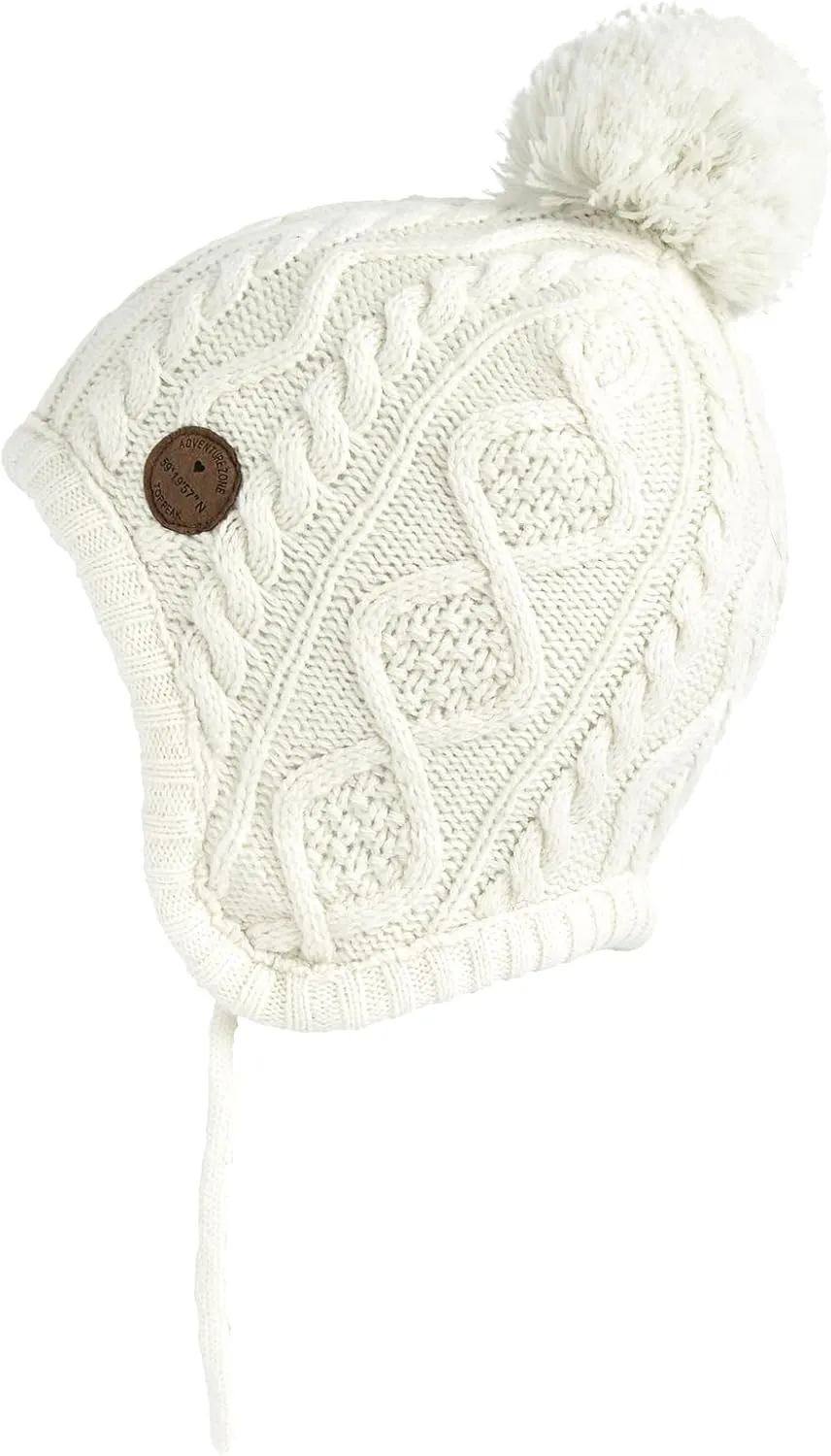 SOMALER Toddler Baby Boys Girls Winter Hat Kids Ear Flap Warm Fleece Lined Knit Beanie Fur Pom Hat