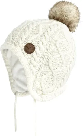 SOMALER Toddler Baby Boys Girls Winter Hat Kids Ear Flap Warm Fleece Lined Knit Beanie Fur Pom Hat