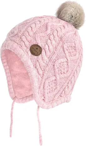 SOMALER Toddler Baby Boys Girls Winter Hat Kids Ear Flap Warm Fleece Lined Knit Beanie Fur Pom Hat