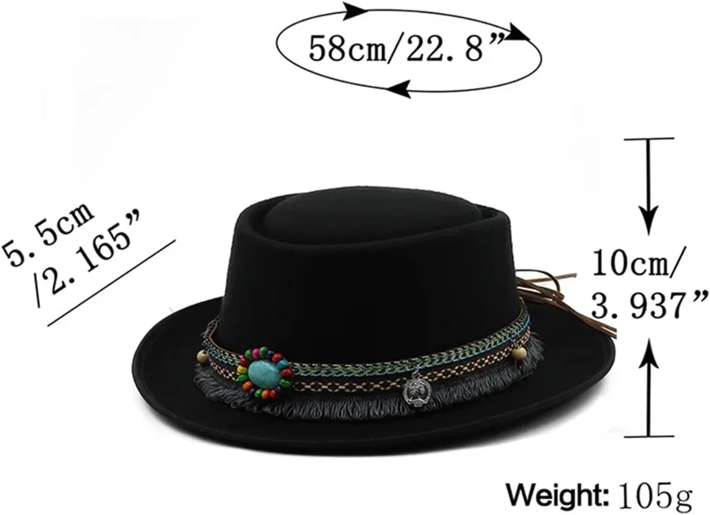 Top Hat Classic Wool Soft Felt Hat for Men Wool Hat Curved Brim Hat(Coffe)