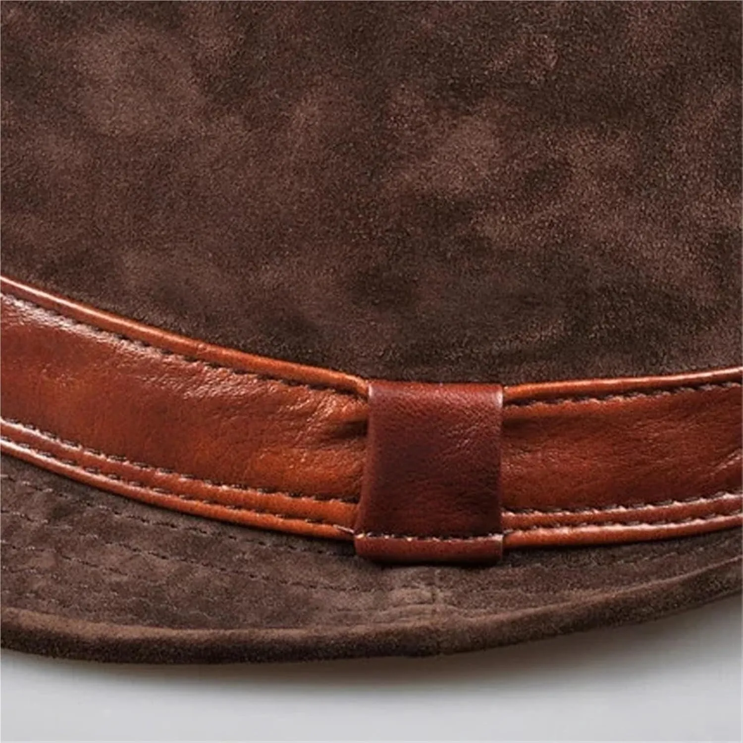 Top Hat Men Leather Fedoras Hats Gentleman Male Jazz 56-60cm Fitted Hat