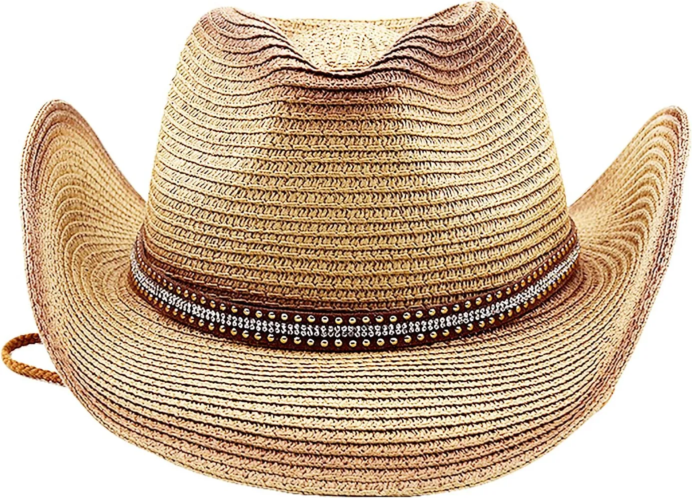 Wide Shapable Brim Straw Cowboy Hat Men Women UV Sun Protection Cowgirl Straw Hat Holiday Travel Panama Fedora Hat Beach Caps