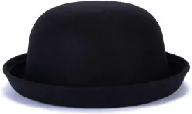 Women's Billycock Girl's Trendy Dome Hat Imitation Wool Felt Cap Fold Brim Bowler Derby Hat Autumn Winter Cap