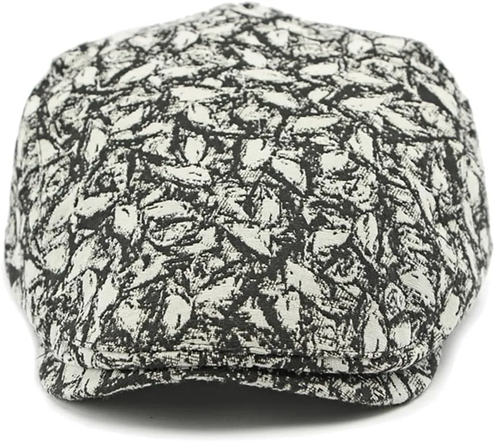 Womens Leopard Print Beret Hat Retro Newsboy Ivy Cap Cabbie Flat Cap